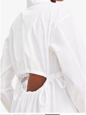 LOFT Poplin cutout Back Tunic Shirt